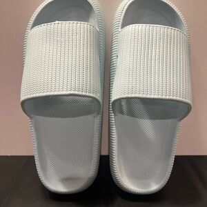 Light Blue Slide Sandals